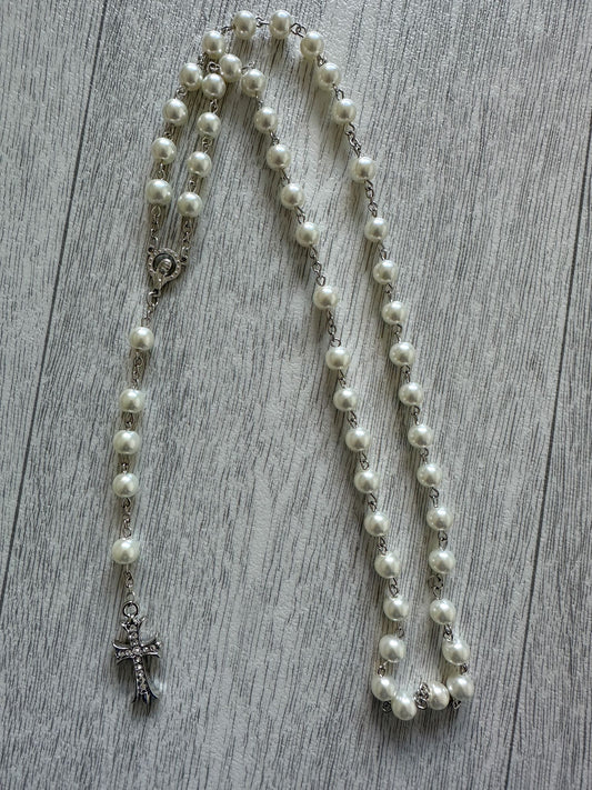 22nd Double Chrome Hearts Rosary Necklace